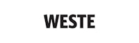 a white background with the word weste on it